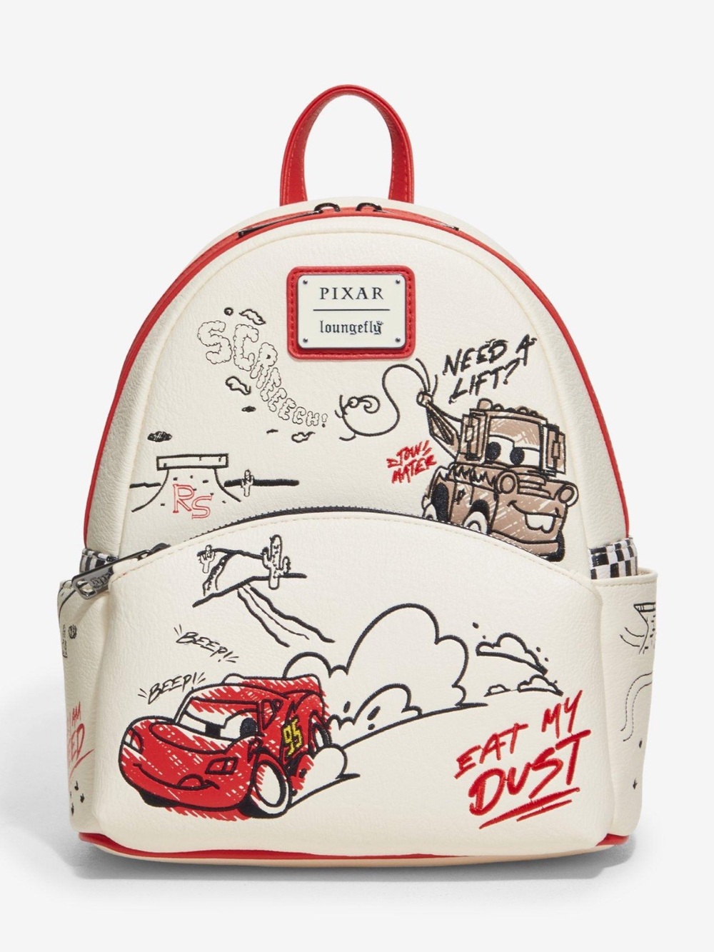 Loungefly Disney Pixar Cars Lightning McQueen & Mater Doodles Mini Backpack
